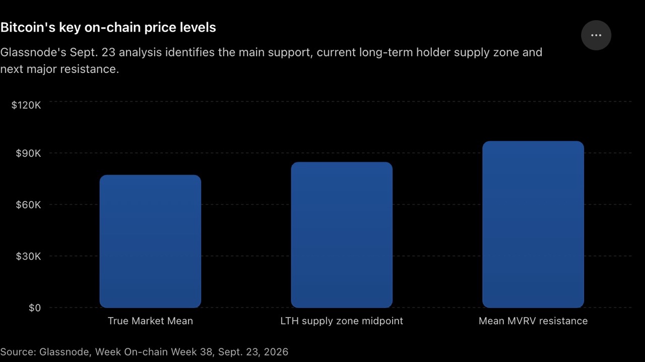 Bitcoin on-chain price levels chart showing Bitcoin on-chain price levels