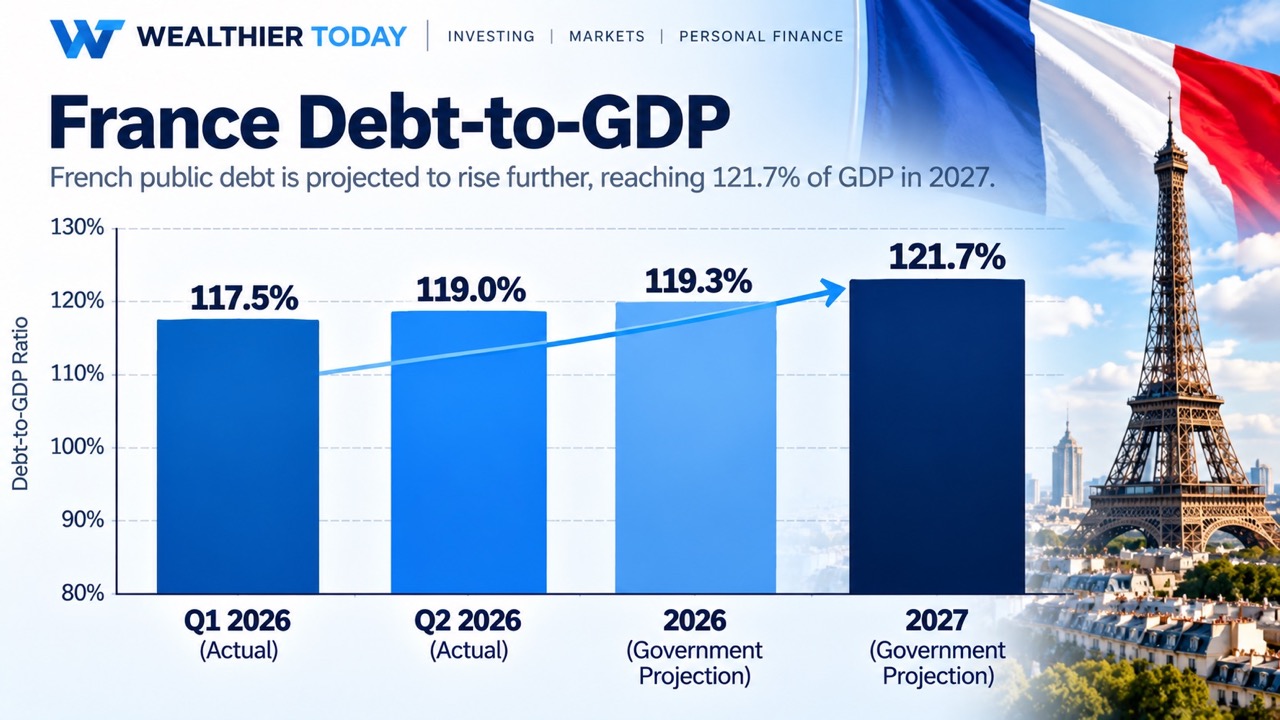 France debt to GDP ratio from 2026-2027 Chart showing France debt to GDP ratio from 2026-2027
