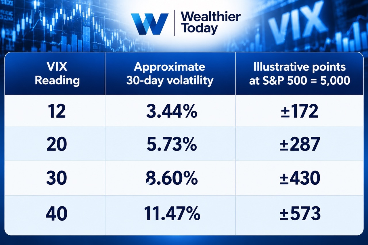 Chart showing readings from the stock market volatility index or VIX